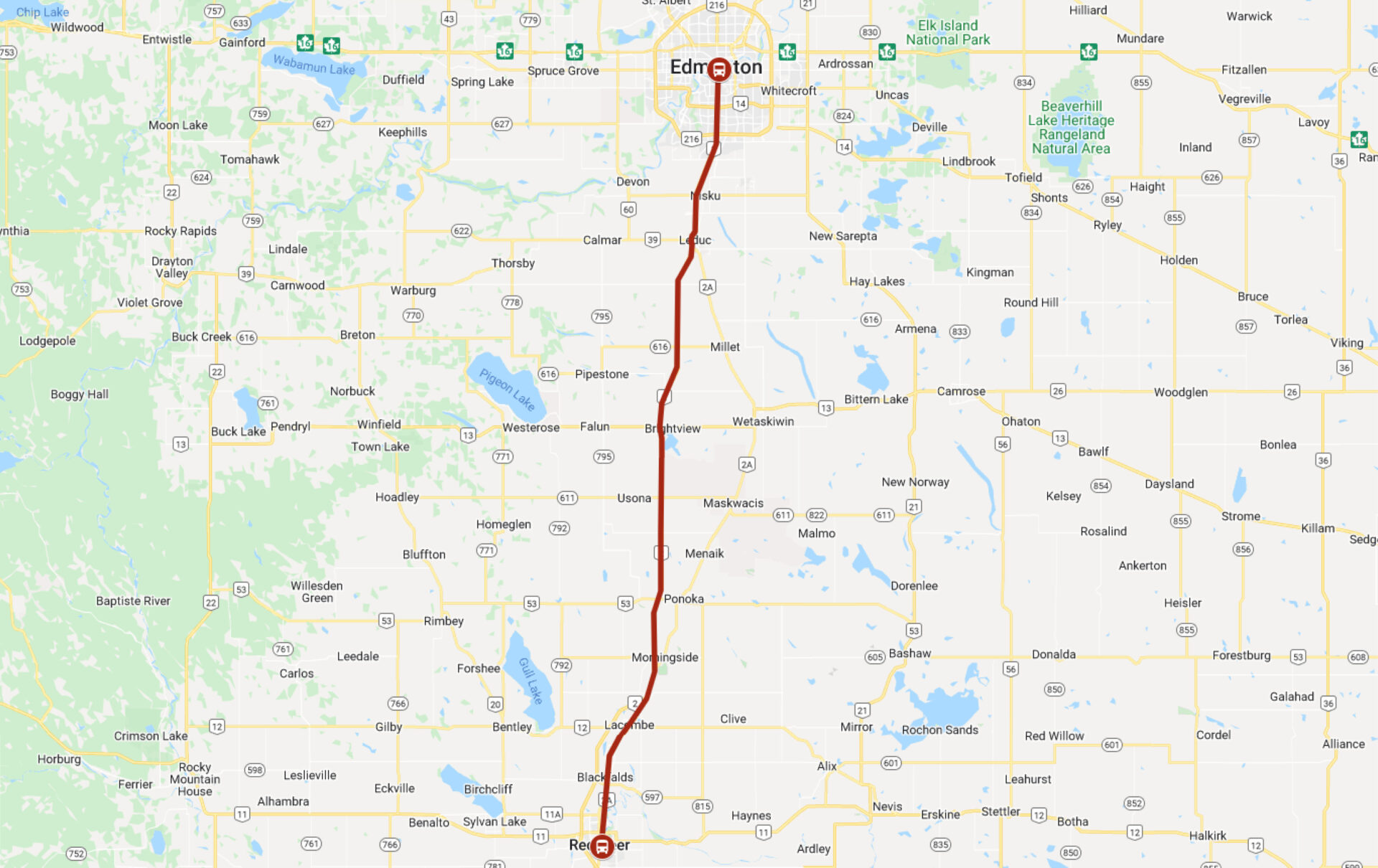 Edmonton to Red Deer - Red Arrow